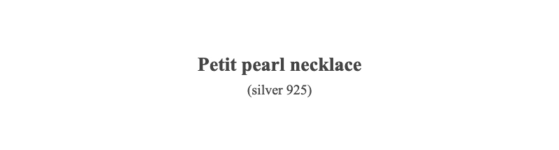 Petit pearl necklace(silver 925)